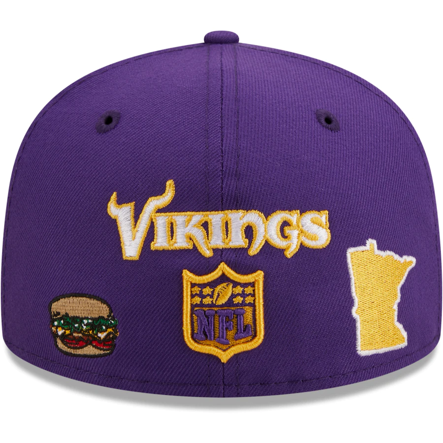 Men's Minnesota Vikings New Era Purple Helmet Head Trapper Knit Hat